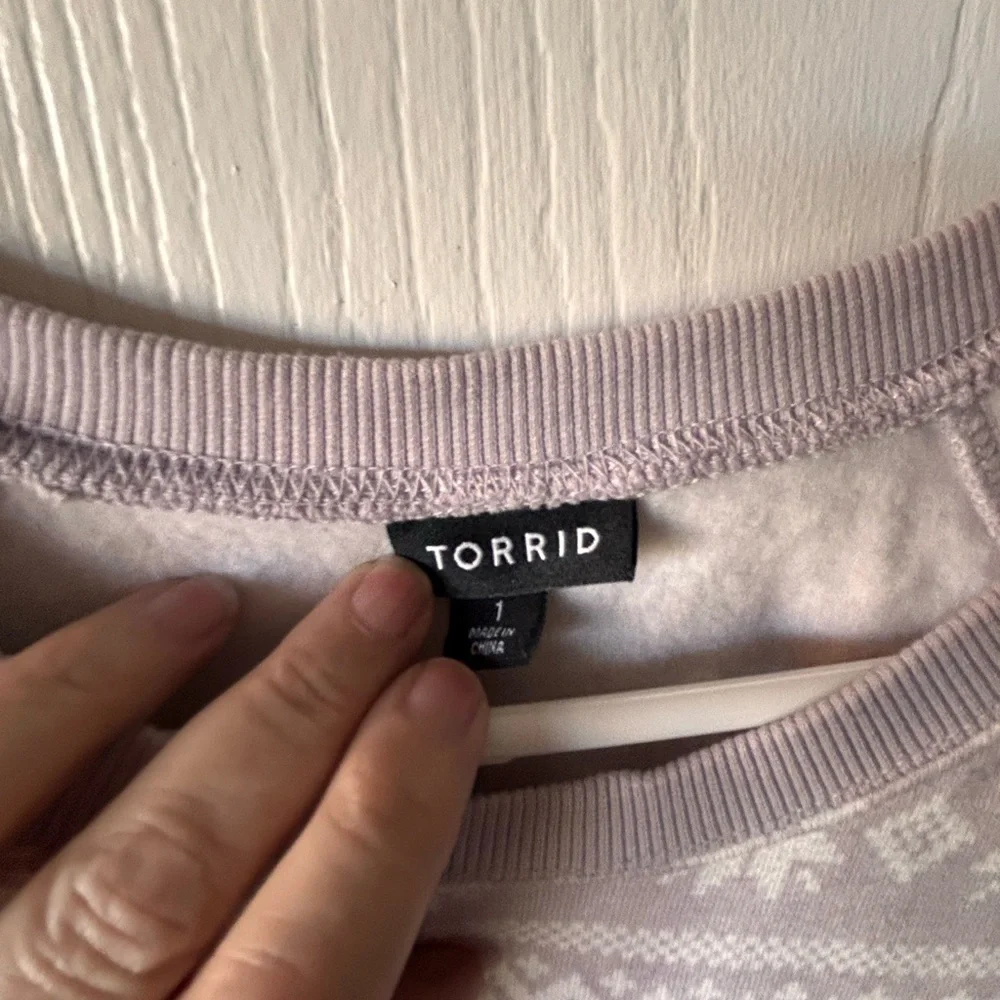 torrid Light Lilac & Red 'Happy Holla Days' Holiday Sweatshirt
